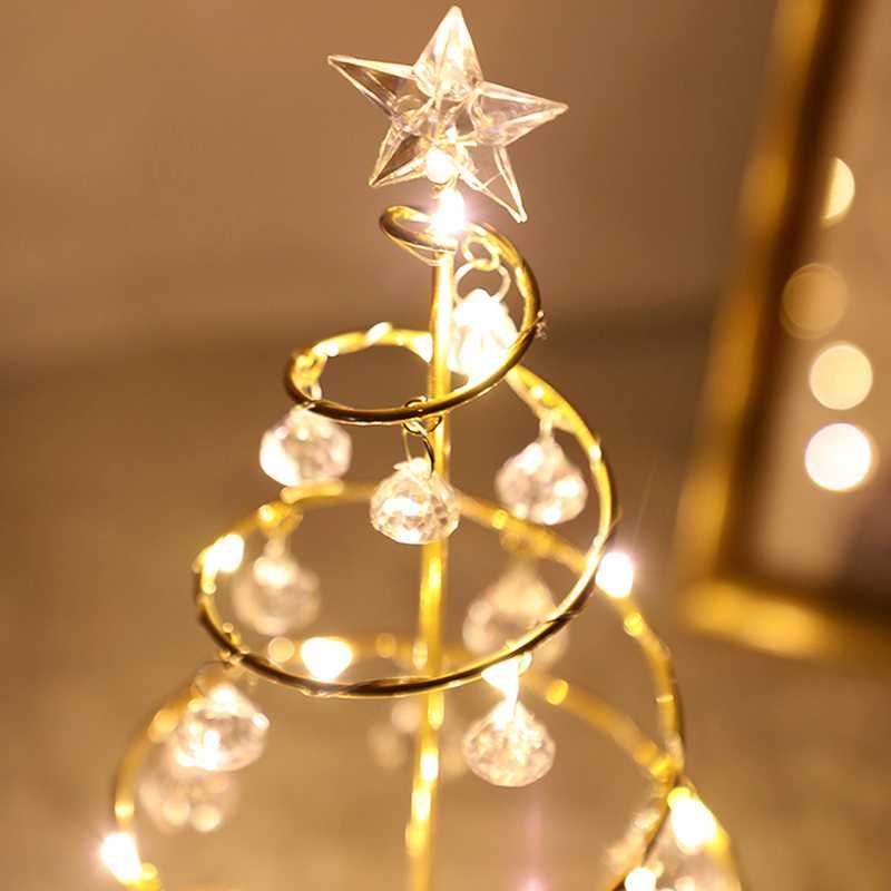 Коледна декорация нощна лампа - Коледно дърво с диаманти