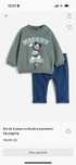 Vând set 2 piese H&M cu bluză și pantaloni 74 Mickey (nou cu etichetă)