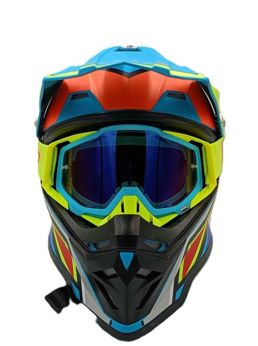 Комплект детско юношеска кросова каска с очила 102040