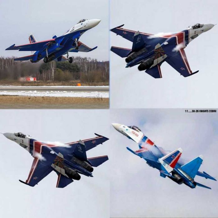 Macheta avion metalica Su-35 Knights Super Flanker 1:100 23cm