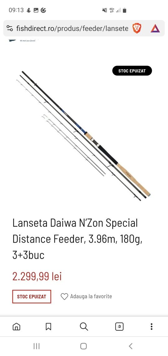 Daiwa N Zon  Distance Special 3.90m si 180g.Produs nou