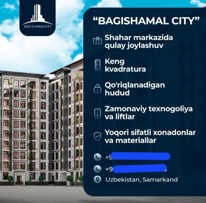 Bogishomil Citydan Premium Klassdagi xonadon  128 kv.m.