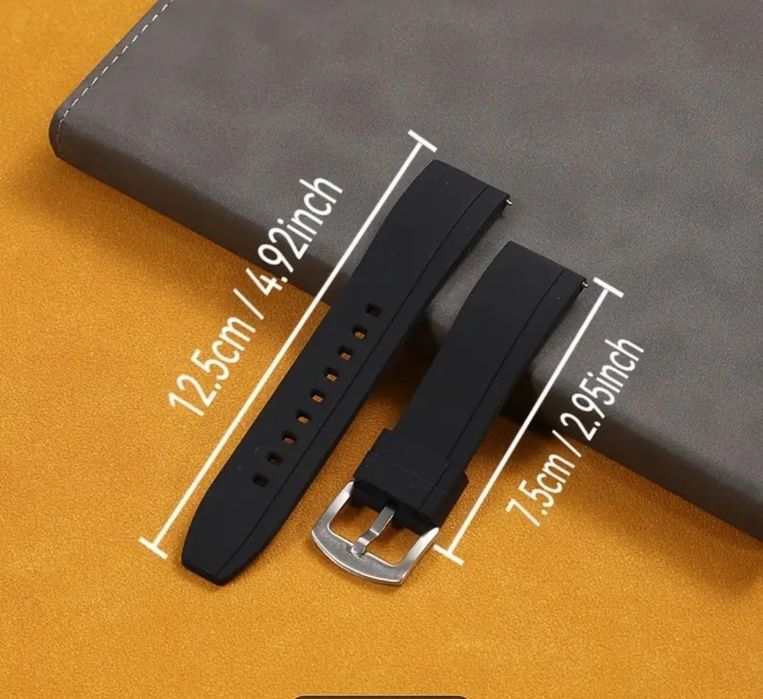 Curea ceas silicon latime 22 mm neagra