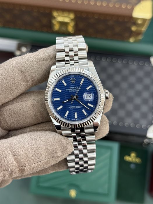 Rolex Date-Just 41mm Blue Dial.