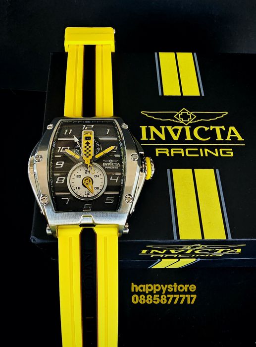 INVICTA Racing Monza Yellow steel 57mm, Инвикта нов ръчен часовник