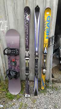 Сноуборд, ски и ски обувки
