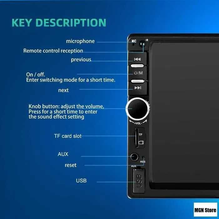 Navigator auto/ MP5 player radio bluetooth USB