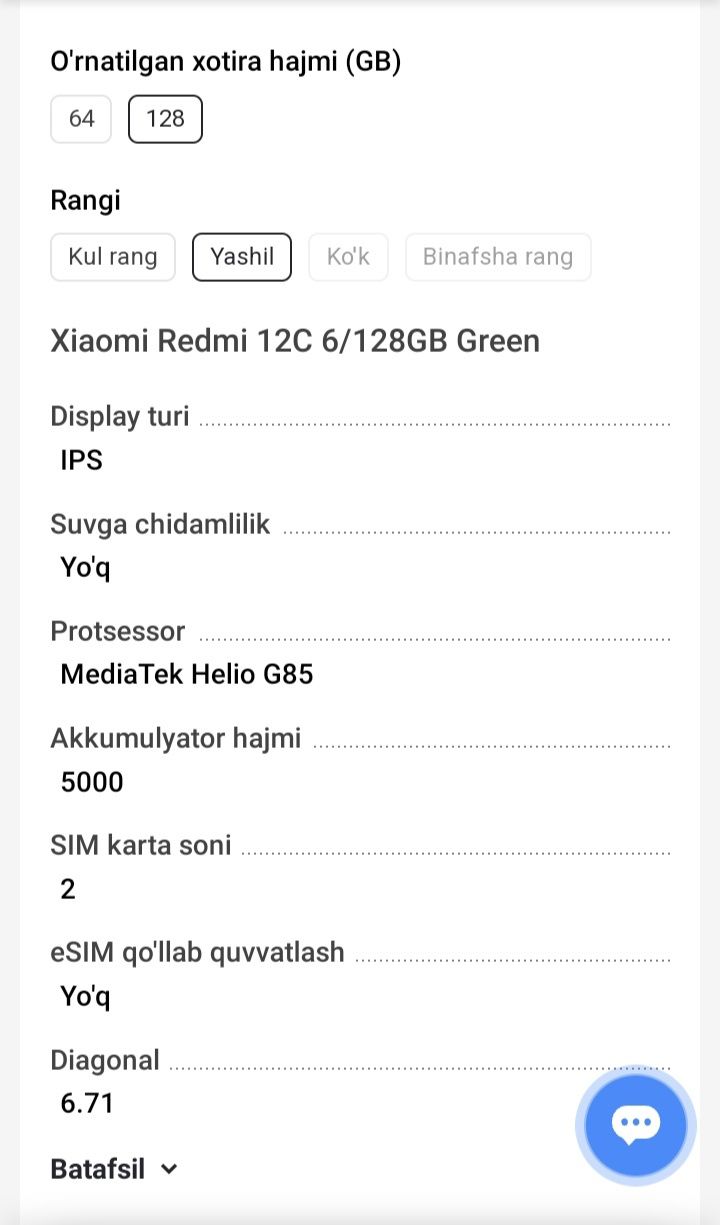 Redmi 12 C .128 GB. Yangi