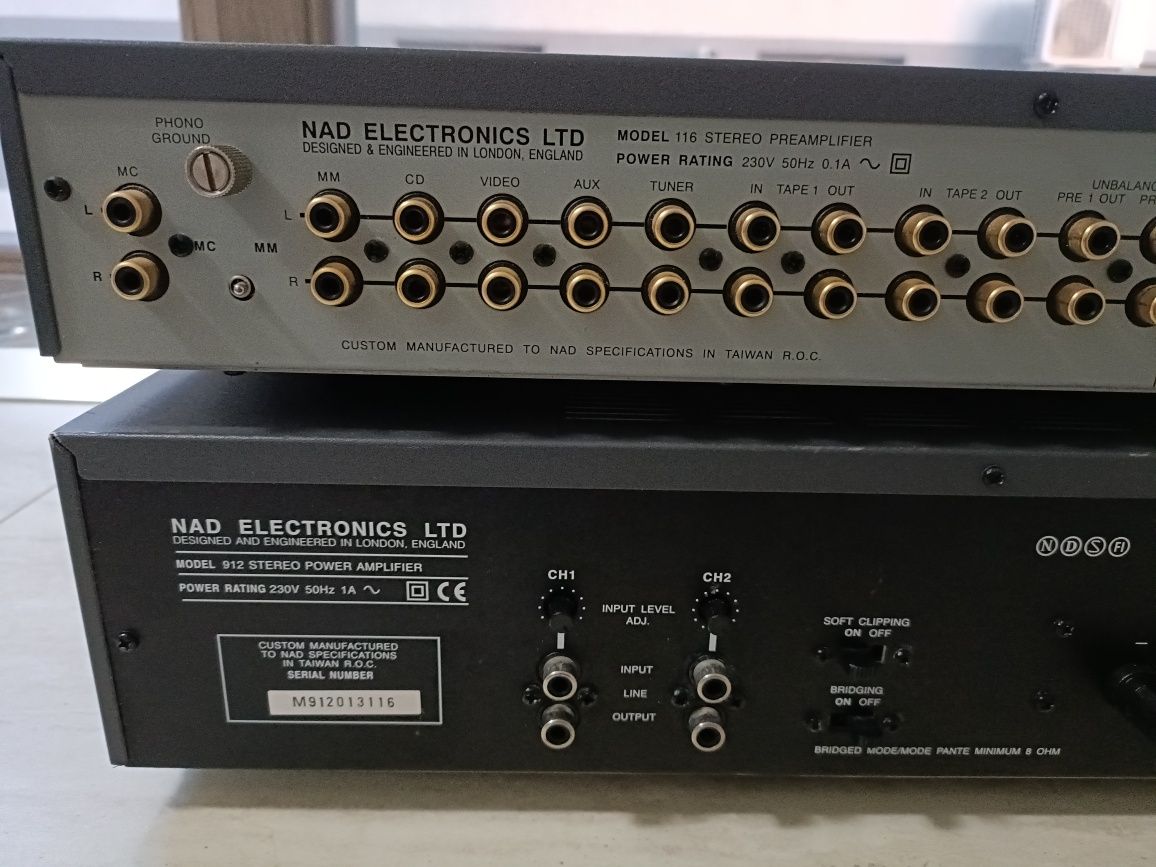 NAD 912 power amplifier + NAD 116 preamplifier, amplificator + preampl