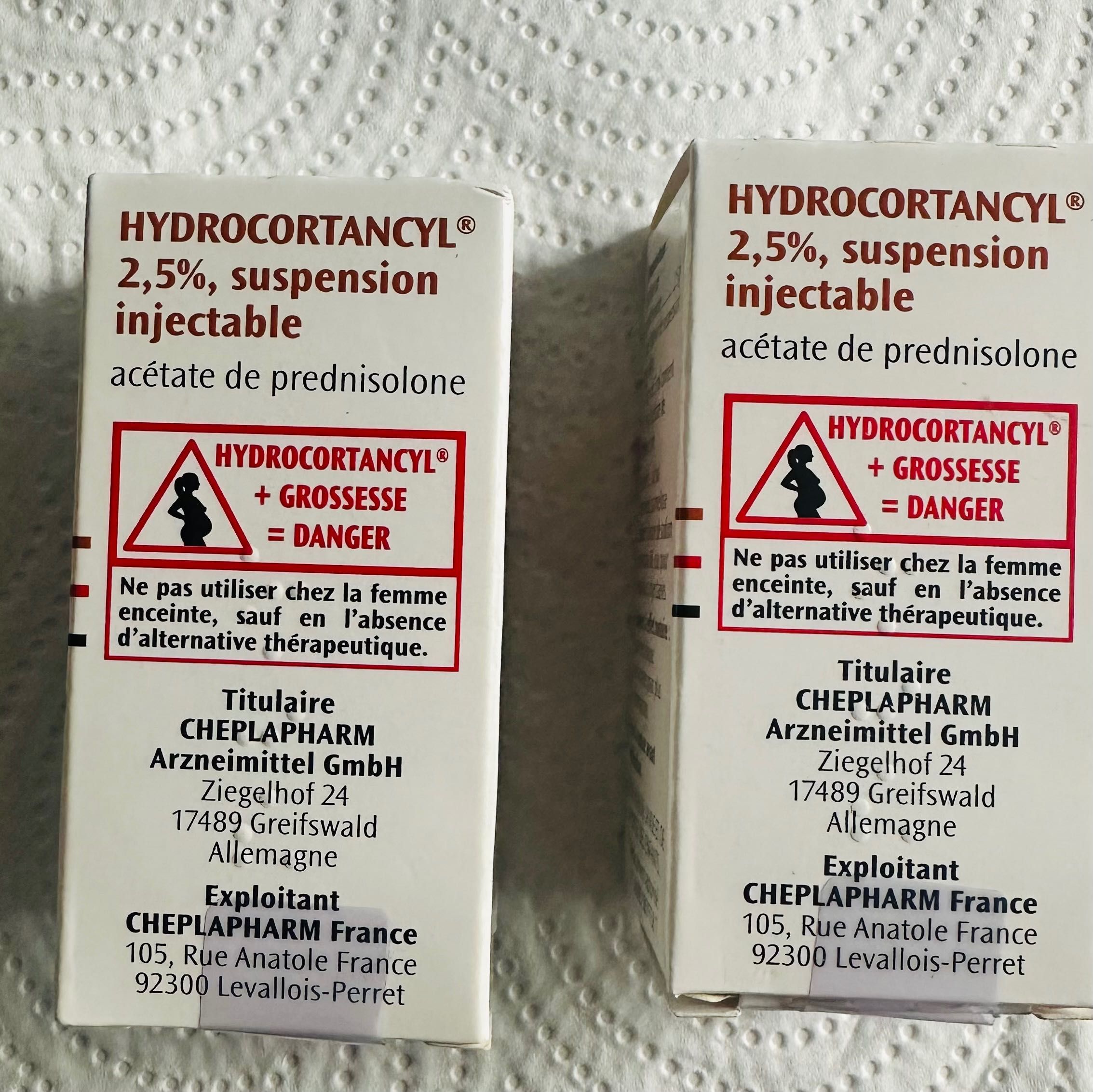 Infiltrație Coloanǎ Franța HYDROCORTANCYL 2,5%, suspension injectabil