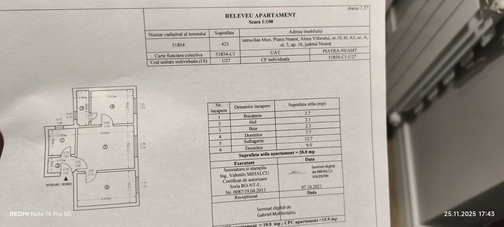 Vând apartament 3 camere