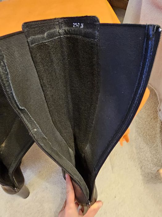 Ботуши на висок ток от естествена кожа