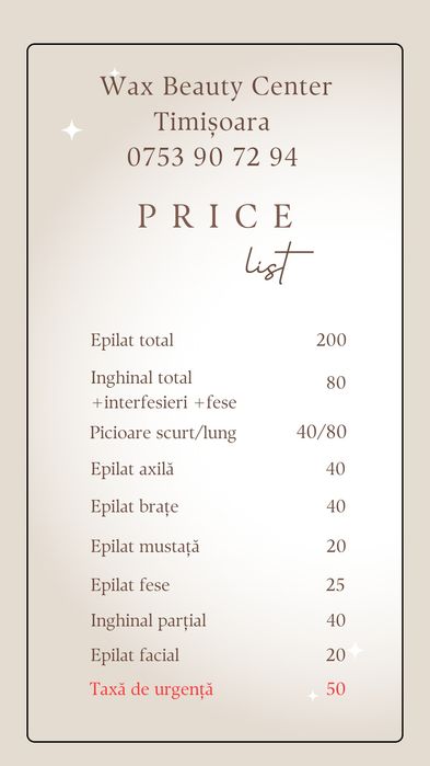 EPILARE cu CEARĂ doar pt Femei