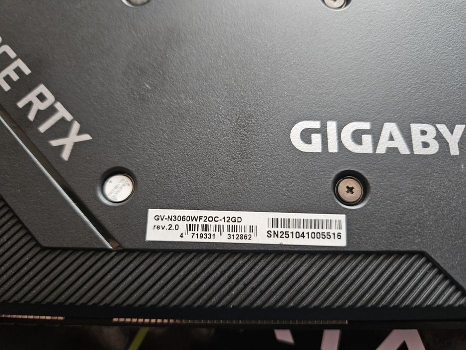 Placa video PCie Gigabyte Nvidia RTX 3060 12Gb DDR6 192bit