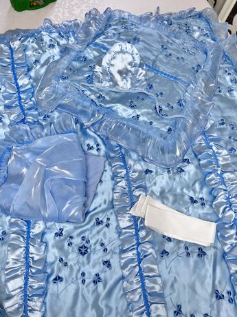 Конверт- одеяльце на выписку. Голубой цвет