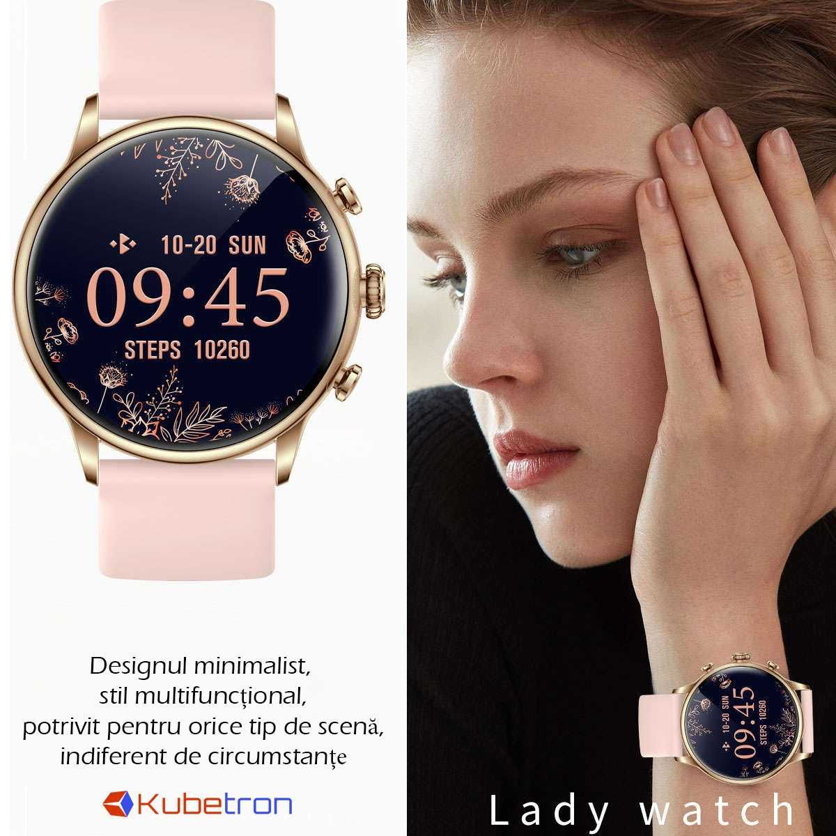 Ceas Smartwatch Femei 1.43'', AMOLED, Bt call, Monitorizare pasi