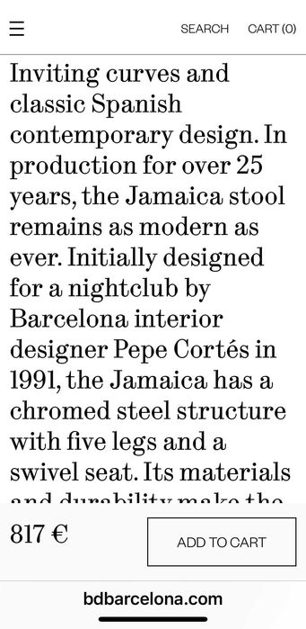 4 броя дизайнерски бар столове JAMAICA by Pepe Cortes