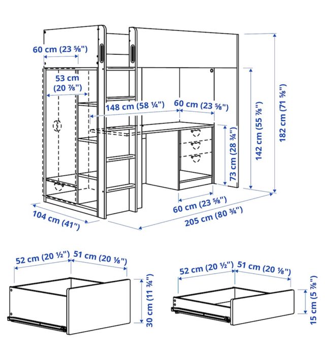 Vand pat supraetajat Ikea 90x200