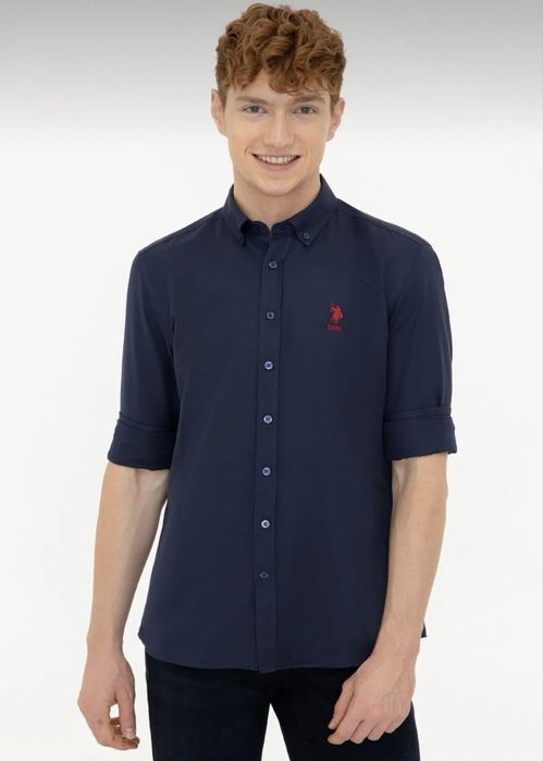 Pachet 1+1 Camasa Polo U.S Assn. Alb, Negru, Bleumarin