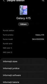 Samsung A15 *NOU* + FACTURA 2 ANI.
