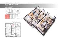 Bucium  Hlincea Apartament cu 2 camere decomandat 63 mp TIP E