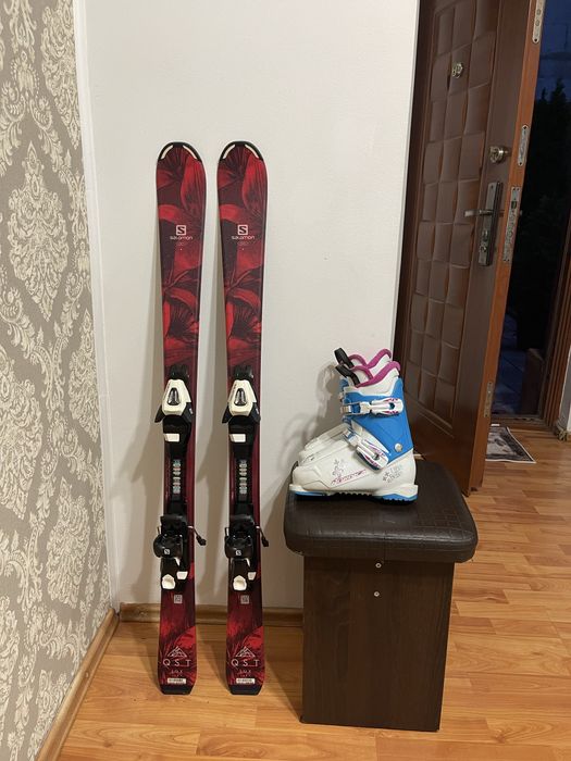 Schiuri copii 120 cm salomon cu clapari skiuri