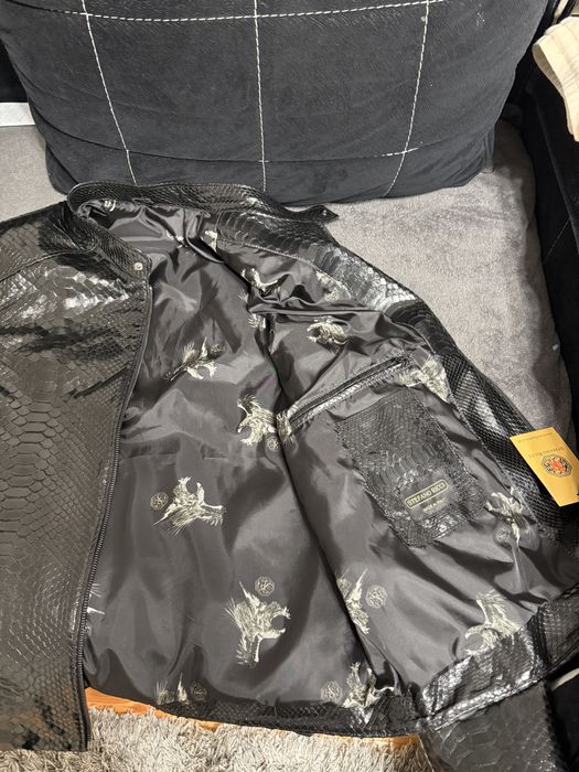 Geaca piele piton neagra