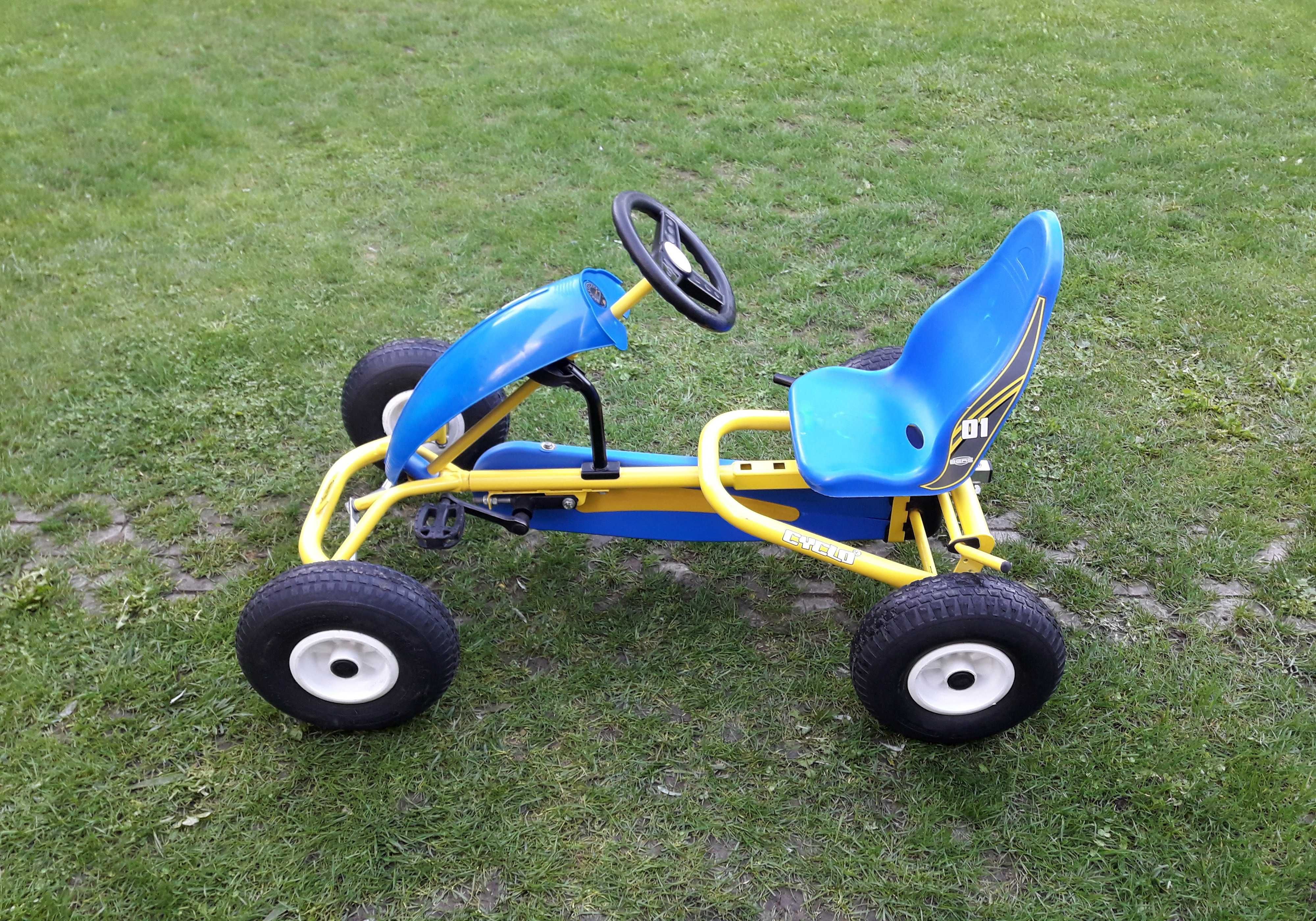 Cart (Kart) cu pedale copii/adulți  BERG Cyclo AF, galben cu albastru