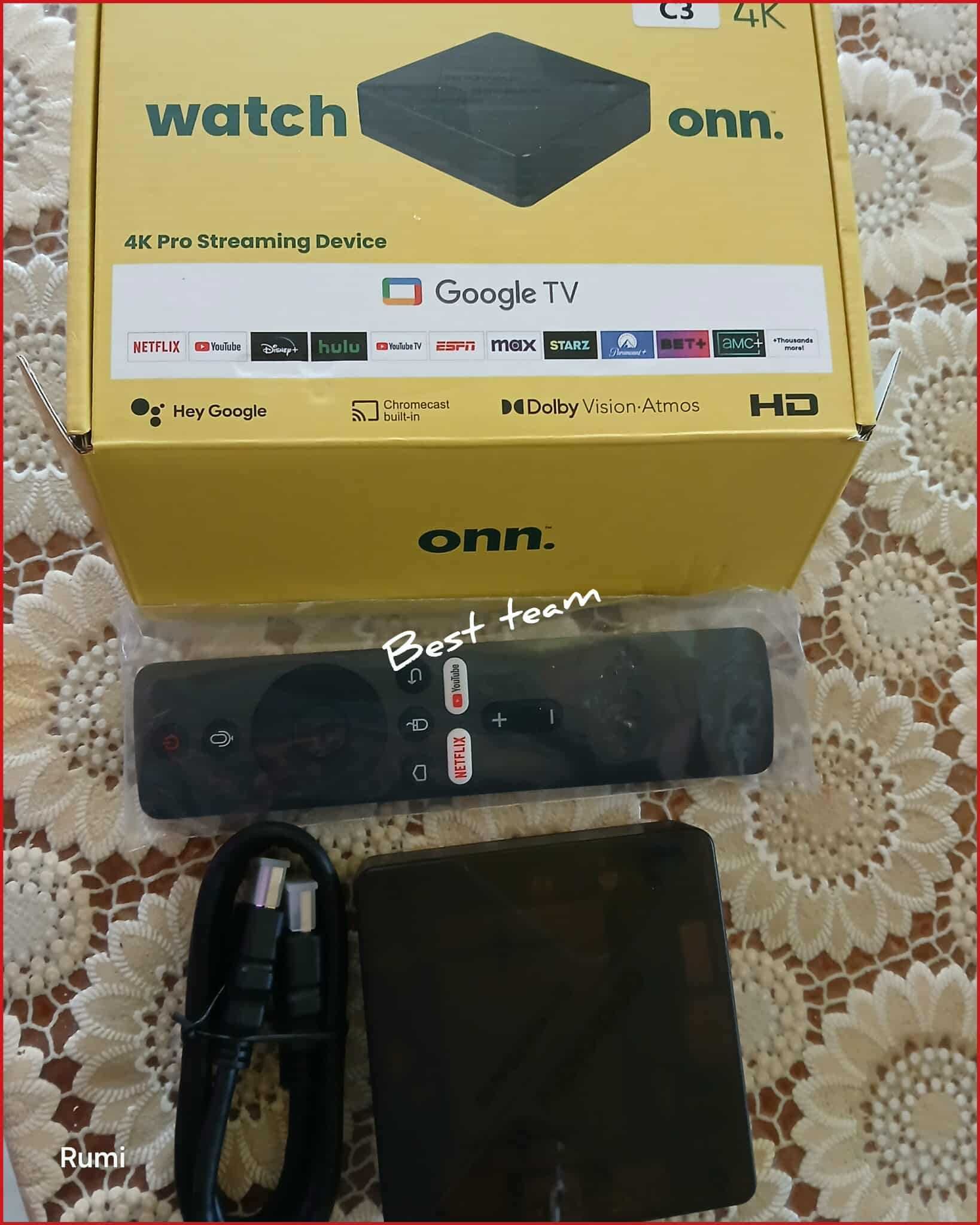 TV Box Onn 4K Pro, H313, с Google TV, Android 14, 3GB RAM, 32GB