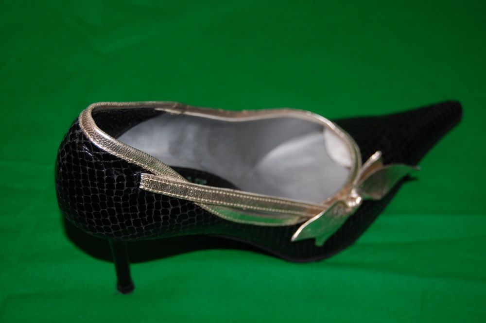 Pantofi din piele naturala 38, negri