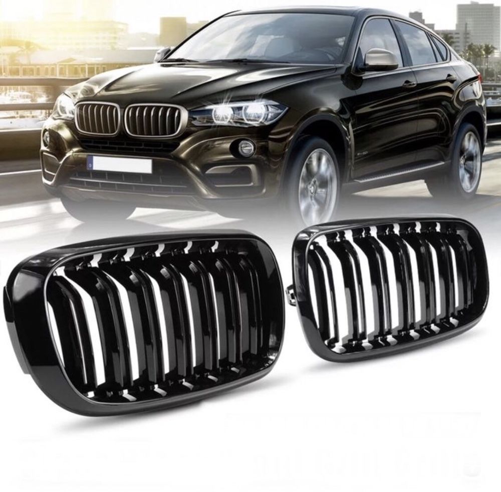 Set Grile grila nari duble Negru lucios M Bmw X5 F15 X6 F16 F85 F86