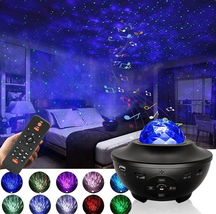 Прожектор светеща галактическа топка с Bluetooth и дистанционно
