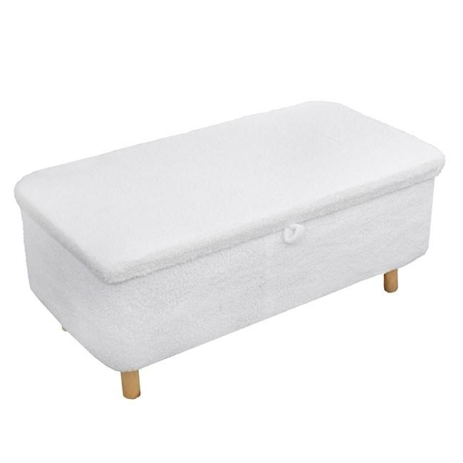 Красива плюшена табуретка с ракла за съхранение