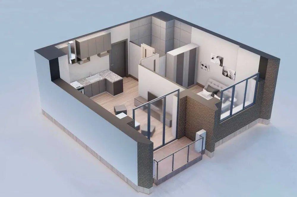 ЖК BOBUR RESIDENCE Ул Бобура Яккасарай Коробка Предчистовая 2-ком 42м2