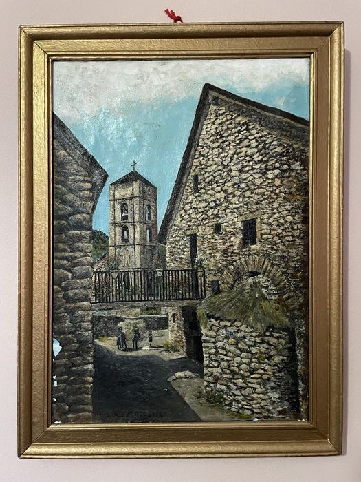 Tablou Biserica vechi , Pictat în ulei pe pânză, Semnat!