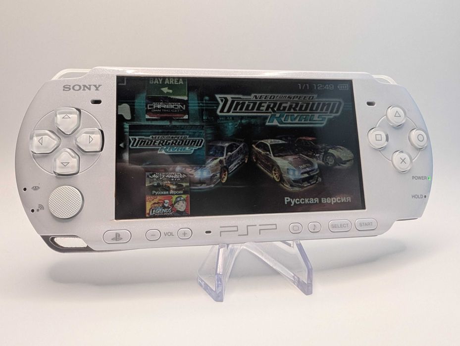 Sony PSP 3000 (Pearl White, 64гб, прошивка, 50 игр, новый АКБ)