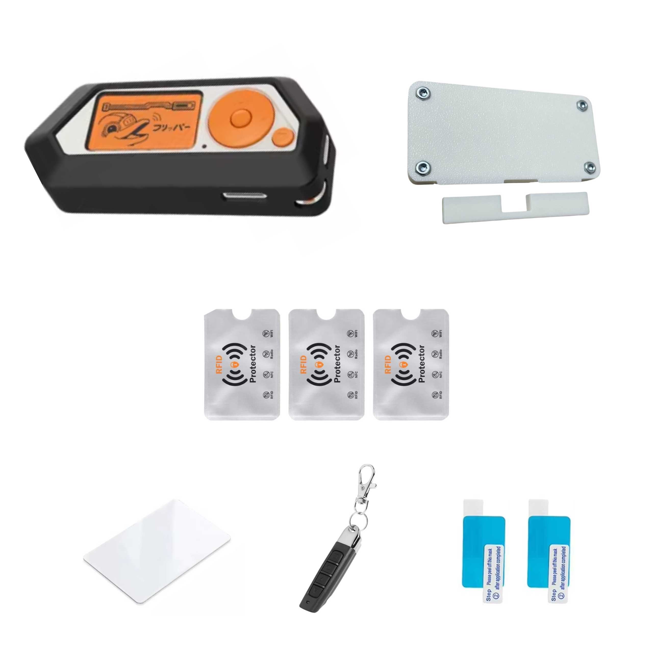 Set Accesori Flipper Zero-Husa Silicon Neagra,Carcasa Placa Wi-Fi Alba