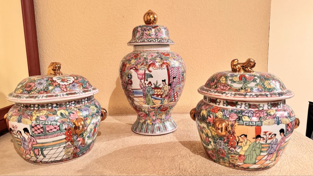 Декоративный фарфоровый набор в китайском стиле | 3 предмета