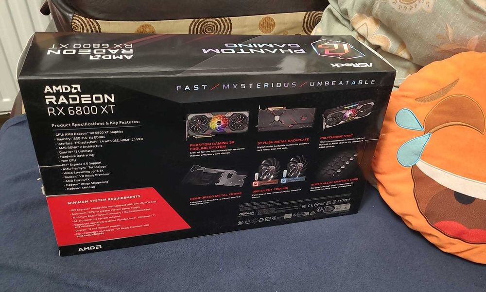 Placă video ASRock Radeon RX 6800 XT Phantom Gaming OC, 16GB GDDR6