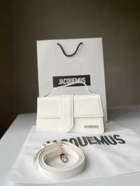 Geanta/Poșetă Jacquemus Le Bambino White Top Handle Bag 18cm x 10cm