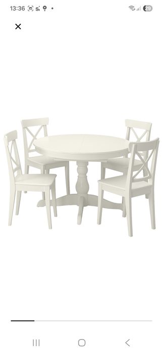 Masa Ingatorp alba rotunda