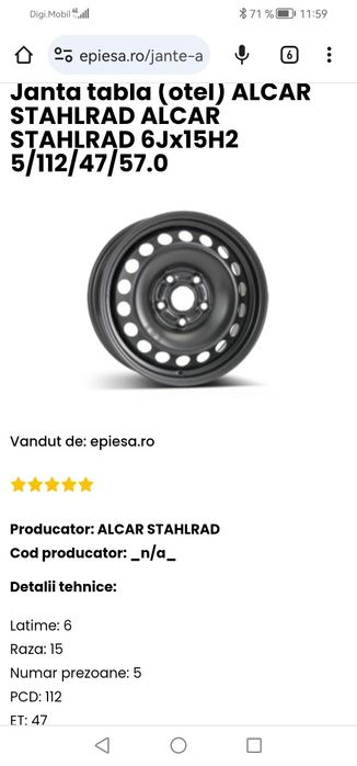 Jante vw / Audi 5x112