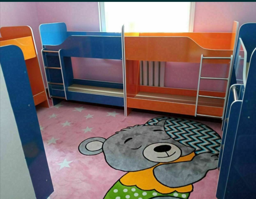 Двухъярусная кровать для детского сада. 2 этажли зинали кроват