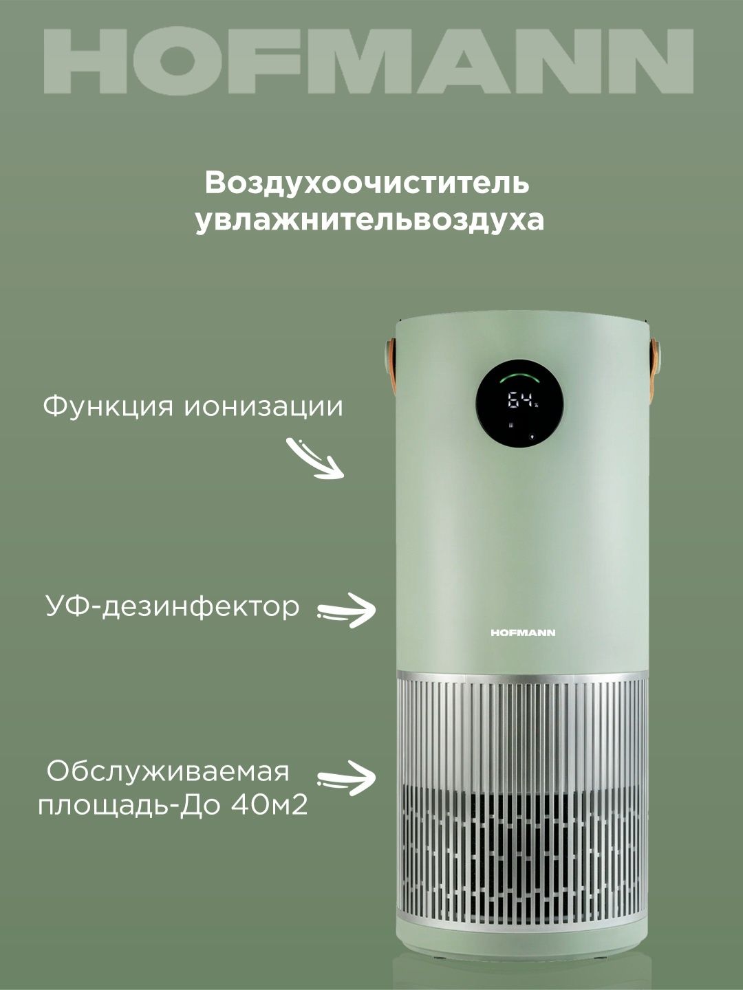 Очиститель и Увлажнитель воздуха Hofmann 2 в 1  2025 New