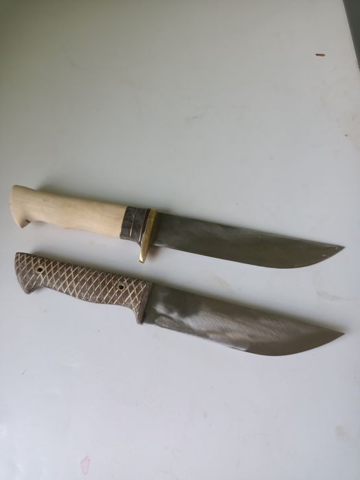 Нож из высокий углеродистый Стали,материал из мех пилы рукоять поликор