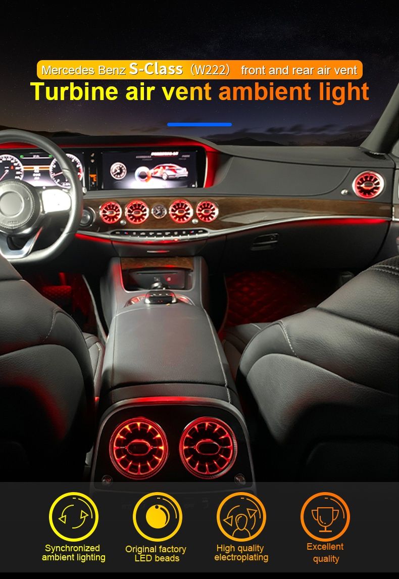 Set grile guri ventilatie cu LED Mercedes-Benz Clasa C W205 C205 GLC