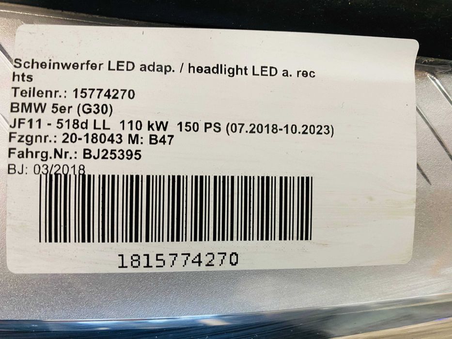 Far  BMW seria 5 G30 G31 F90 LED complet