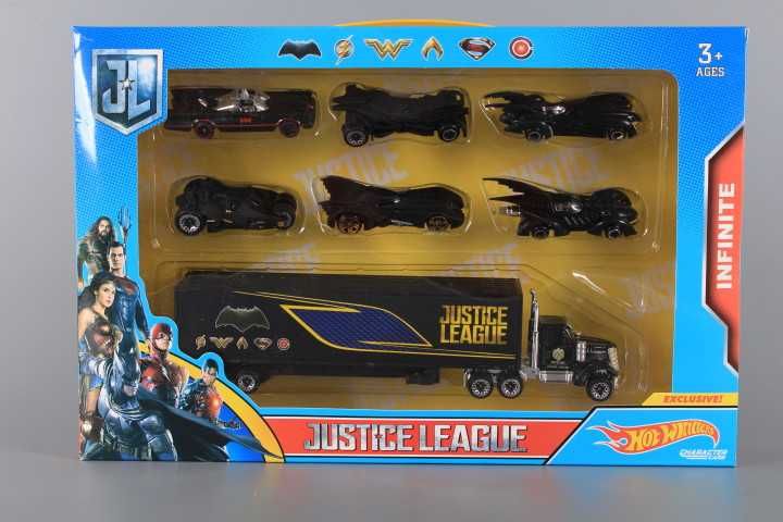 Метален комплект Камион и 6 коли Батмобил DARENLAND