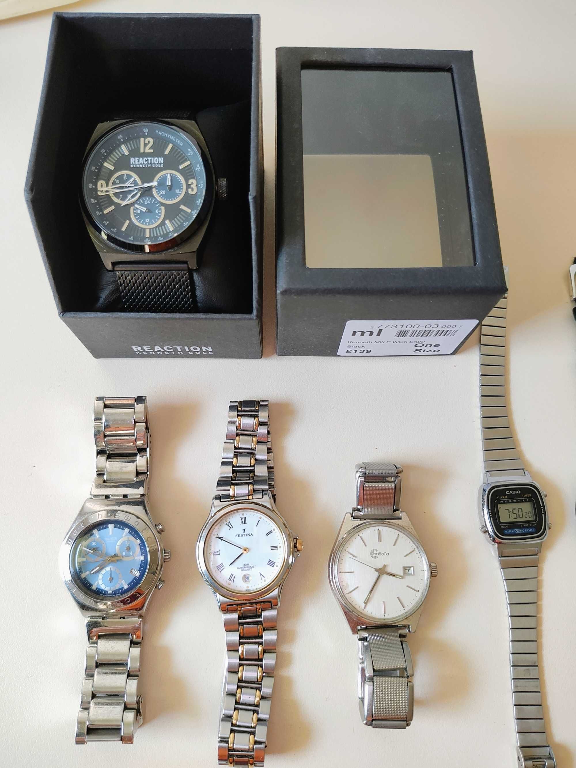 Лот от часовници Swatch Kenneth Cole Festina Casio Ракета Полет