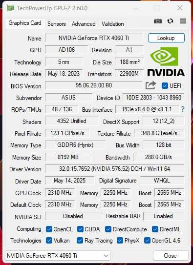 ASUS RTX 4060 Ti 8GB Dual EVO OC DLSS 3 - Отлична!